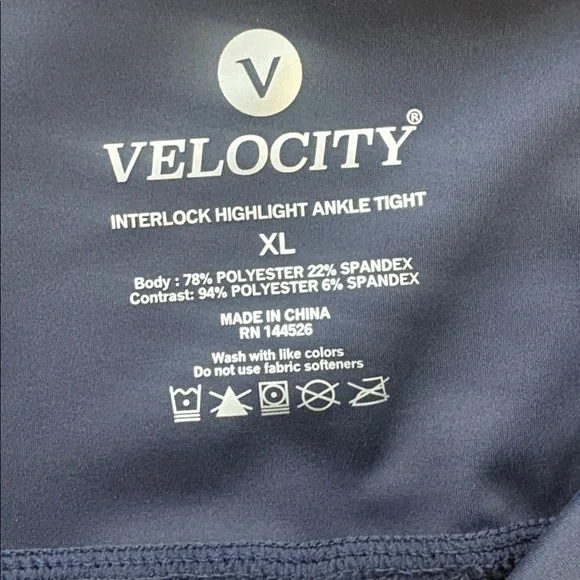 Velocity Interlock Highlight Naval Blue Leggings Women’s XL New NWT - Picture 4 of 7